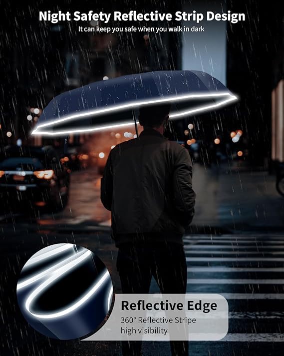 Image of G4Free Magic Umbrella for Men - Automatic Large Size Foldable Umbrella with Travel Cover for Man and Women -3 fold Non-Stop Windproof Classics Travel Foldable Protection&Rain Cleaning Girls