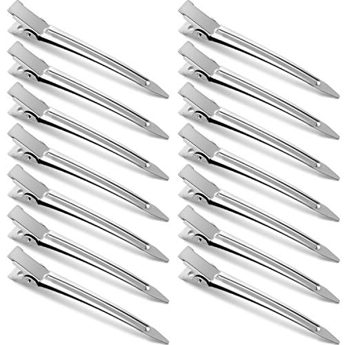 Hicarer 3.5 inches Metal Curl Clips Duck Bill Sectioning Clips Alligator Hair Clips (50 Pieces)