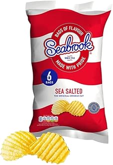 Chips Crisps Bags Collections - Deliciously light & Crispy Chips Bags (Seabrook Sea Salt (6 x 25g), 2 Packs)