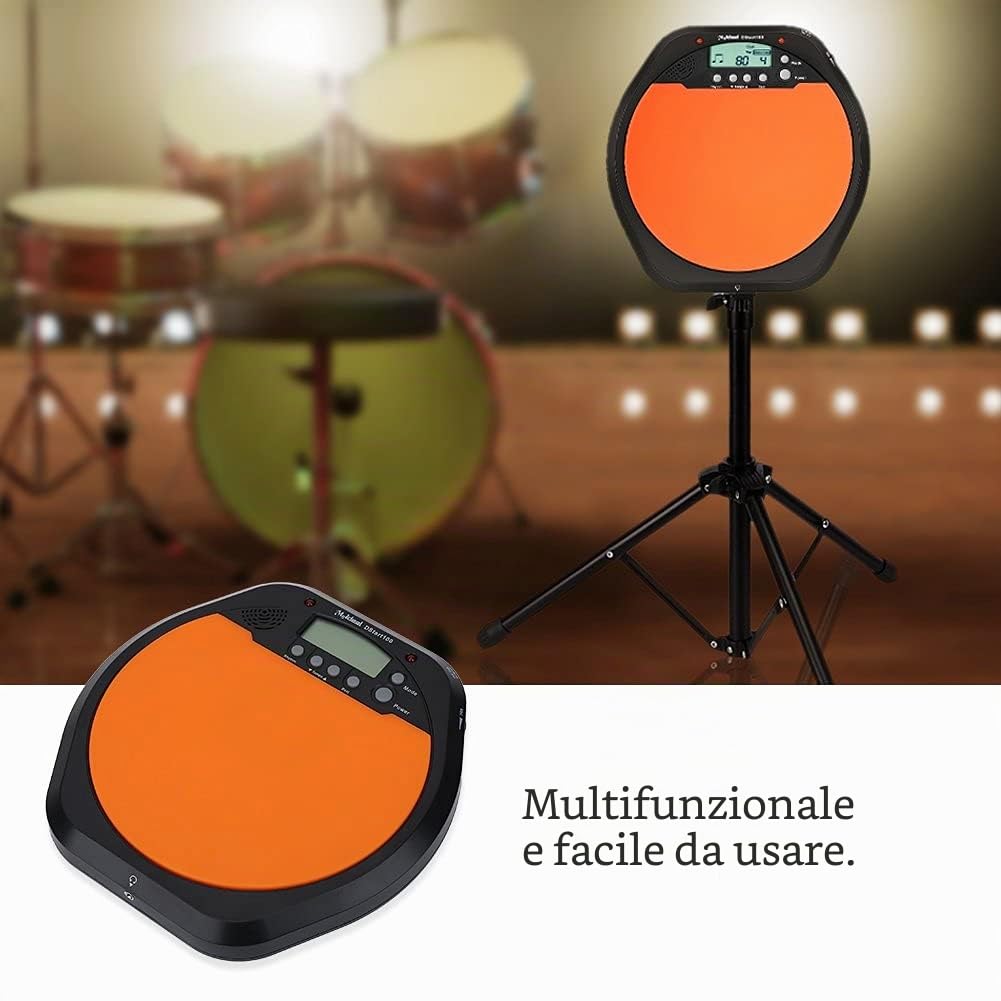 Alomejor Drum Pad Practice Training Metronomo Drum Machine con Display LCD Auricolare per Allenamento