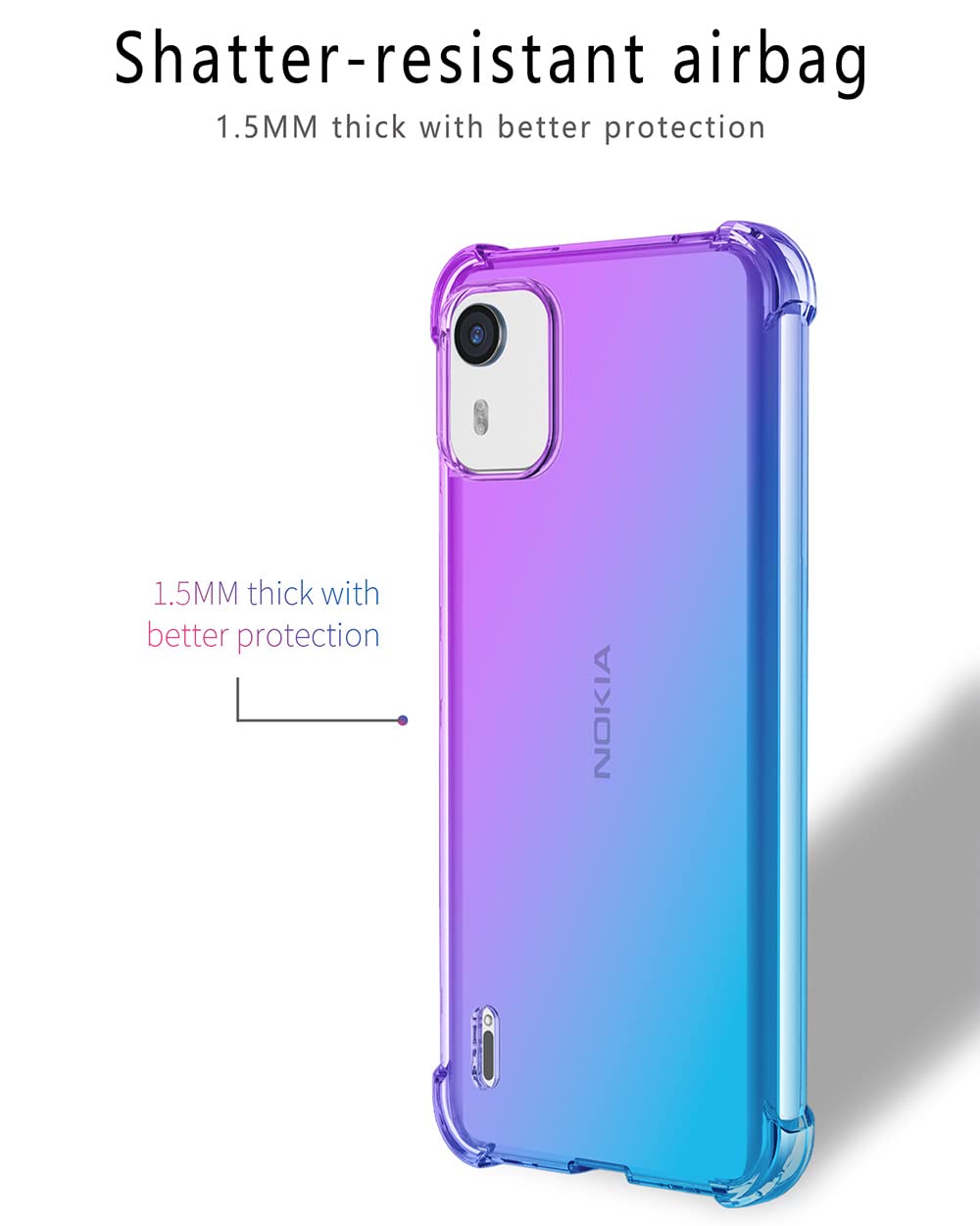 WUACYEAMING Cover per Nokia C12,Cover Case in Silicone