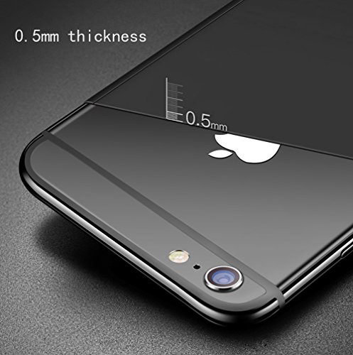 iPhone 7 Case Resistant Frosted TPU Shock Absorption Impact 360 Degree All-around Full Body Protective 3 in 1 Ultra-thin design + Tempered Glass Screen Protector (4.7inch)(black) by dingyiboye - Image 5