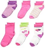 Fruit of the Loom Girls' 6 Pack Crew and Ankle Socks