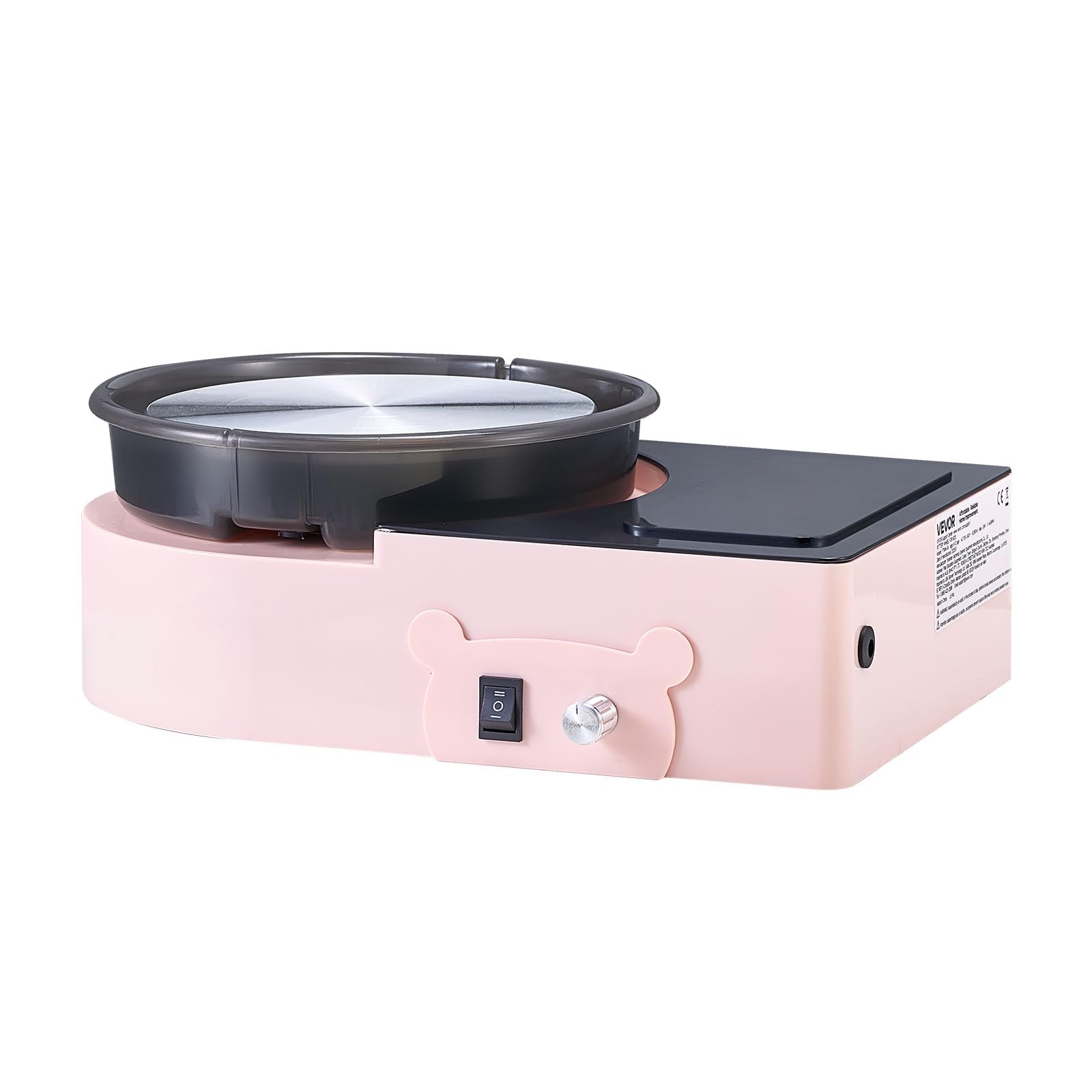 VEVOR Mini Tokarka ceramiczna średnica 158 mm, regulowana prędkość obrotowa obrotowa talerza, tokarka elektryczna gliny narzędzia modelujące, odpowiednie do zajęć ceramicznych, różowa