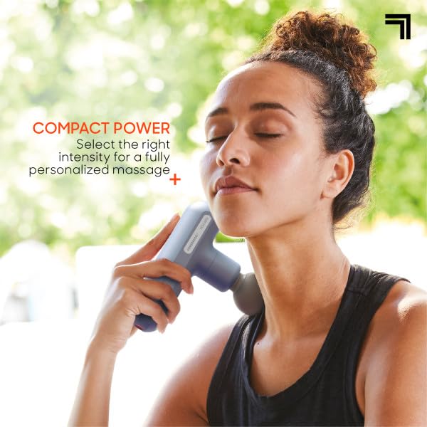 Sharper Image Powerboost Move Aero 3.0 – Mini Percussion Massage Gun| Updated Soft-Touch Design, Carrying Bag, 4 Nodes| Portable Full Body Back & Shoulder Massager| Deep Tissue Massage Tool Gift - Image 4