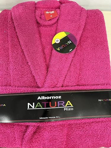 Miracle Home Albornoz Unisex Liso, Algodón, Fucsia, M