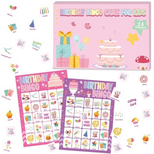 Juego de Bingo de Cumpleaños para Niños y Niñas 24 Jugadores miniatura 4