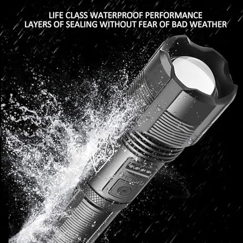 Image of Azelf Strong Flashlight Type-C Charging Long Battery Life Outdoor Zoom Long-Range Multifunctional Waterproof Aluminum Alloy Lighting lamp