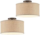 Adams Burlap Drum Shade Ceiling Lights Set of 2-360 Lighting