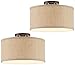 Adams Burlap Drum Shade Ceiling Lights Set of 2-360 Lighting