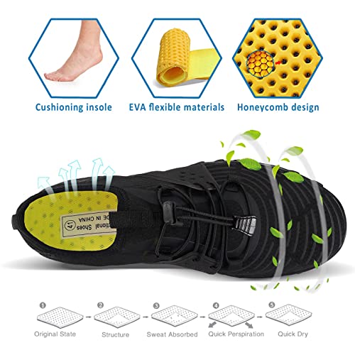 Image of MAYZERO Water Shoes Men Women Swim Surf Shoes Beach Pool Shoes Wide Toe Hiking Aqua Shoes Winter House Slippers