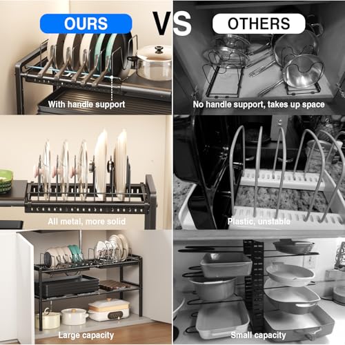 Mustorn-Pots-and-Pans-Organizer-Under-Cabinet-Expandable-2-Tier-Under-Sink-Organizers-and-Storage-Adjustable-Height-Kitchen-Pot-and-Pan-Lid-Holder-Rack-with-12-Dividers-Under-Cabinet-ShelfBlack