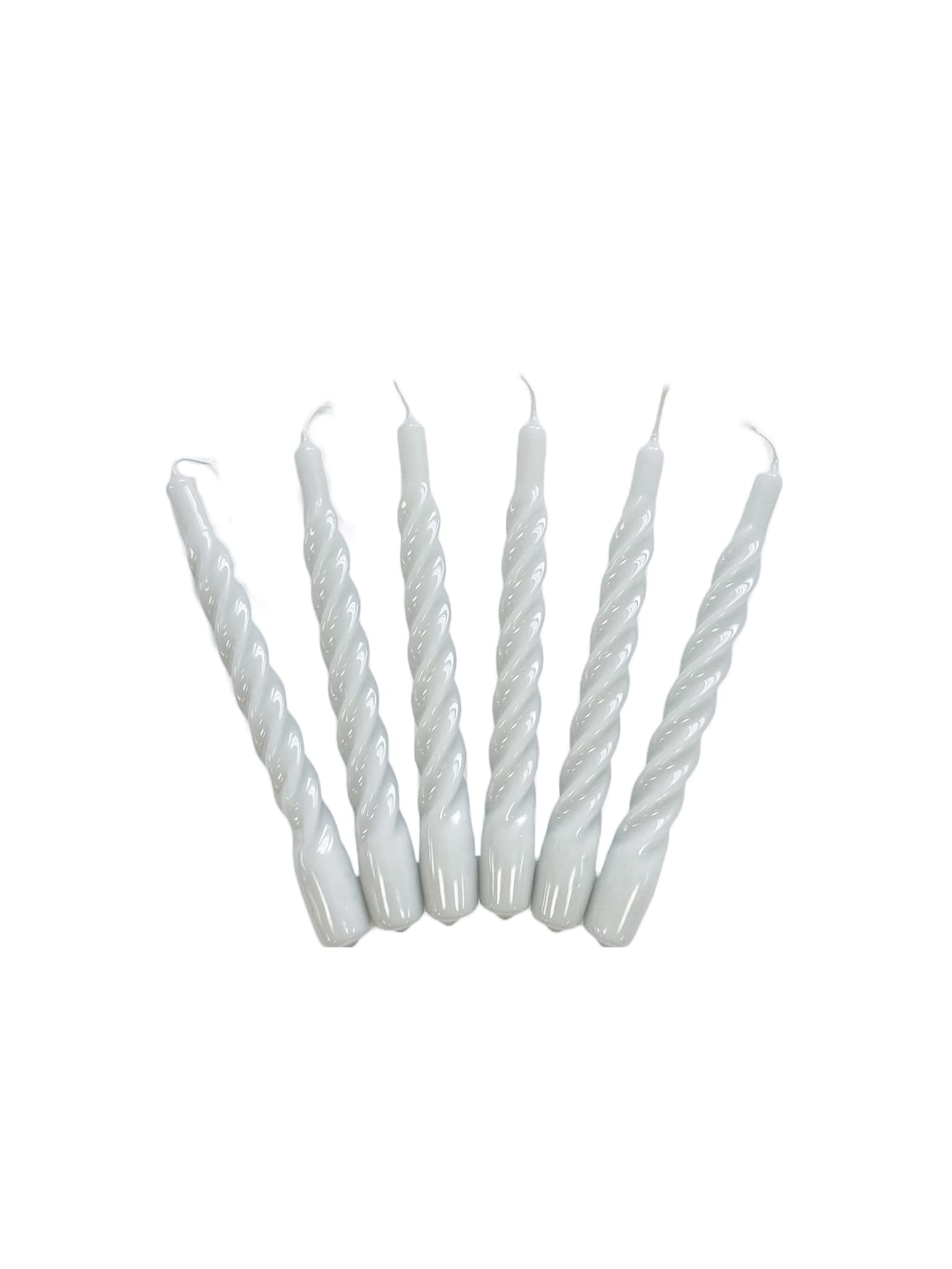Kunstindustrien Women's Light Grey Candles With A Twist, Twisted, Lacquered, Unscented Candles, 6 Pcs.