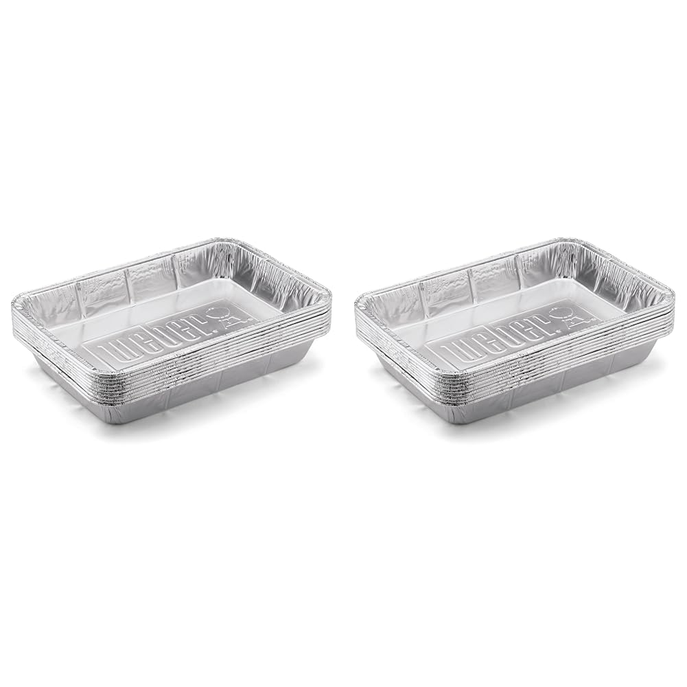 Weber Aluminum Drip Pans, Small (22 x 15.3 x 3.6) 10 Pieces, Perfectly Fitting for The Q, Pulse, Lumin, Traveler, Genesis, Genesis II/LX 200 & 300 Series, Grease Collection Pans - Silver (6415) — view 9