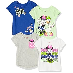 Amazon Essentials Disney | Marvel | Star Wars | Frozen | Princess Girls and Toddlers’ Short-Sleeve T-Shirts, Multipacks