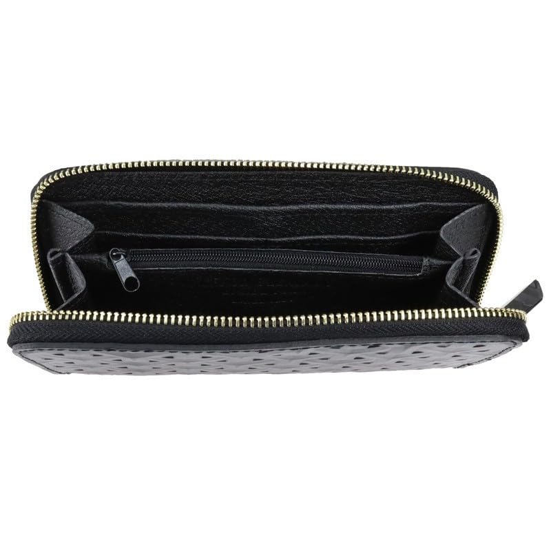 Made in Italy womens wallet Vera Pelle Italian Leather 8 cards (Black)2