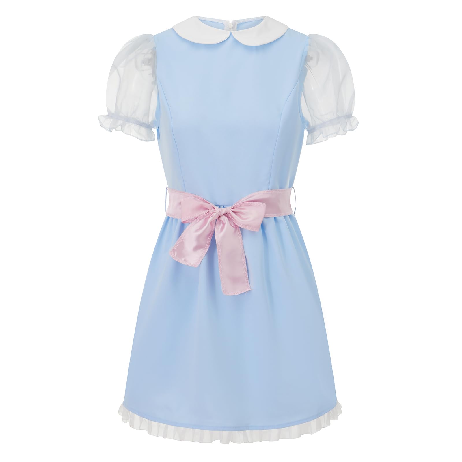 Nsywmzy Women Doll Costume Short Puff Sleeve Blue Doll Dress Sister Twins Halloween Cosplay Lolita Party Dress (Mixed Color, S)