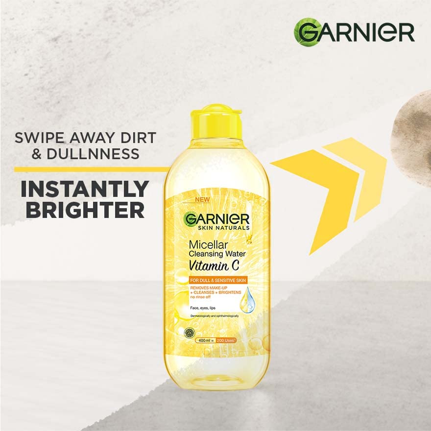 Image of Garnier Vitamin C Micellar Cleansing Water- For Bright Skin, 400ml (Pack of 2)