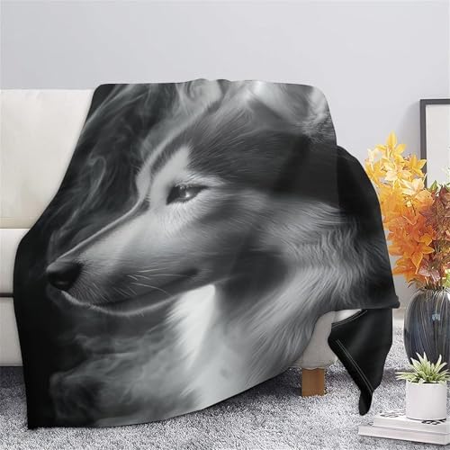 Couverture plaid chaude de qualité supérieure impression Husky - 7
