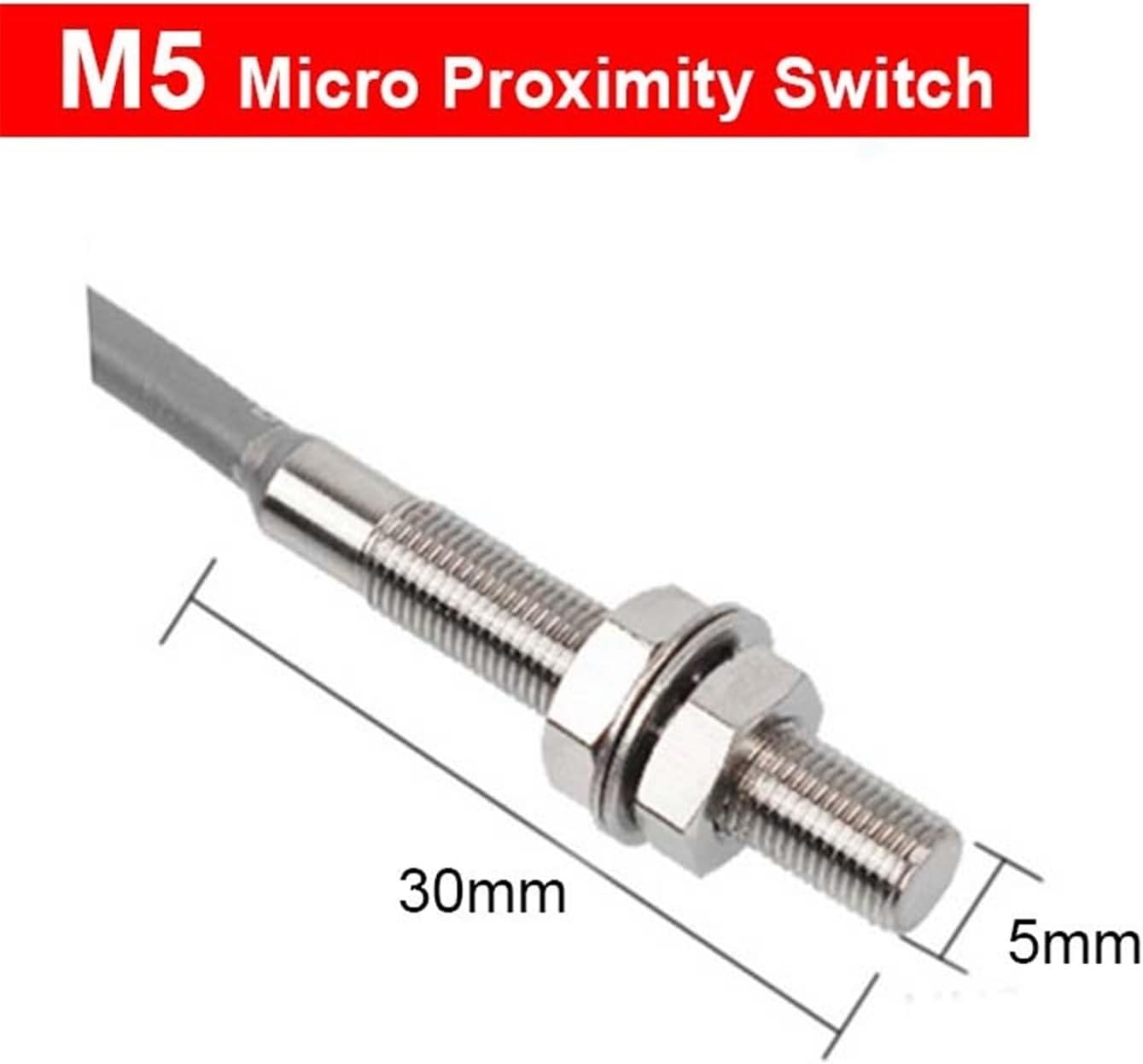 1pcs Miniature Metal Inductive Proximity Switch M3/M4/M5/M6 3-Wire Approach Sensor With 2m Cable φ3/4/6/6.5 PNP NPN NO NC(M5,PNP NC)