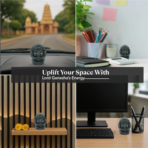 Image of Astrotalk Pyrite Baby Ganesha Murti | Ganpati Idol for Good Luck, Wealth & Protection | Ganesha Idol for Car Dashboard & Home Decor | Pyrite Ganesh Idols for Positivity & Success