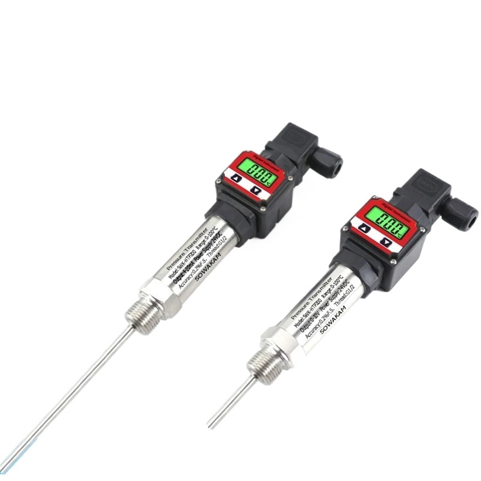 PXQCHAVLN PT100 Module LCD Display Temperature Transmitter 4-20mA 0-5V 10V Output Plug-in Temperature Probe Type RTD Temperature(0-400C,100mm)