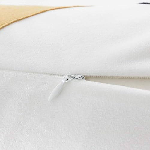 Miniatura 8 de JWH Funda de almohada de terciopelo colorida decorativa para lumbar, con apliques triangulares, fundas de almohada largas para sofá, cama,