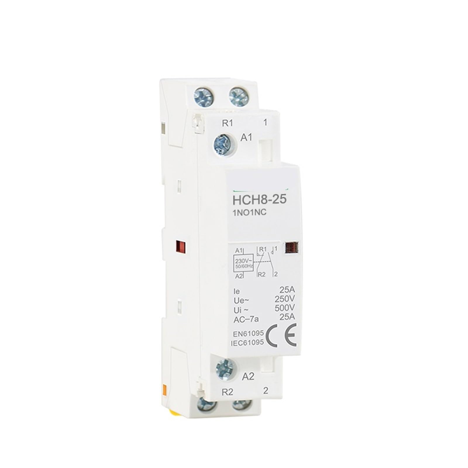 Contactor modular doméstico HCH8-25 2P 16A 20A 25A 2NO o 2NC o 1NO1NC 220V Contactor doméstico automático 1 pieza(2P 25A 2NO DC12V)