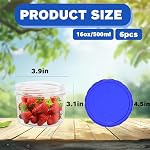 Deli Food Storage Containers with Airtight Lids (10 Sets - 16 oz), Meal Prep Containers with Lids Reusable, Stackable, Suitable for Lunch, Salad, Leftover, Soup, Oats, Ice Cream