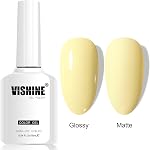 Vishine Gel jaune clair Nail polonais, 1 Pcs 16ml Séparer UV LED Gel polonais pour DIY Art des ongles & Manucure maison, ombre L328 Jaune doux
