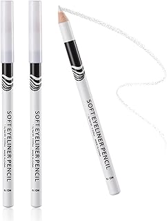 White Eyeliner, 3 Packs Eyeliner Professional Highlighter Eye Liner Pen, Eye Liner Pencil Waterproof Long Lasting Eye Brighten Soft Eyeliner Natural and Non Toxic Eyeshadow Beauty Makeup Tools (3pcs)