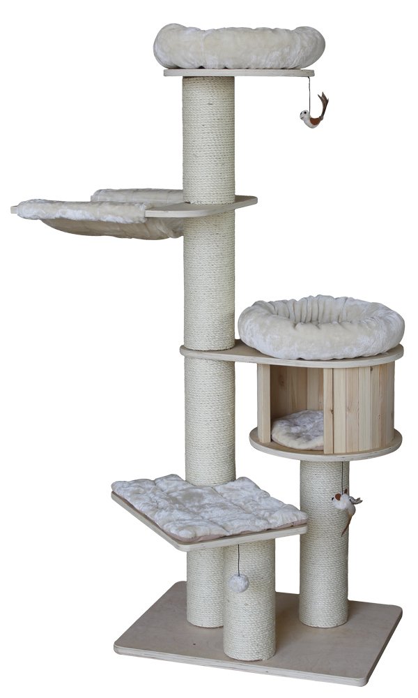 Nobby Kratzbaum ODUN – Beige, Grundfläche 76 × 56 cm, Höhe 176 cm