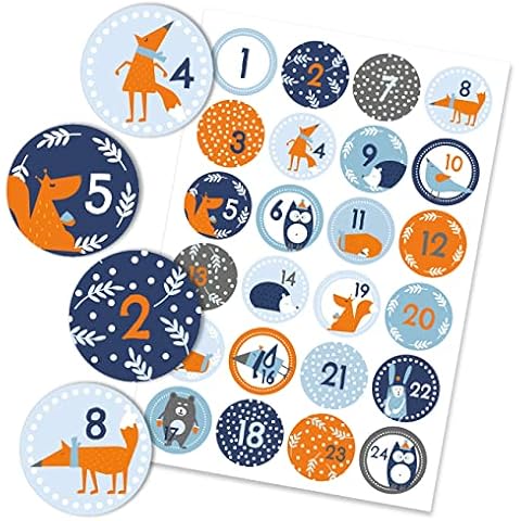 24 Forest Animals Advent Calendar Stickers Cover