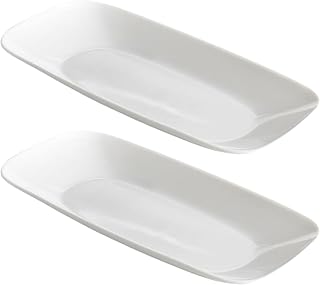 Square Round 10-1/2-Inch Serving Tray, Pure White - Pack of 2