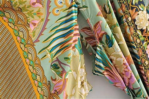 Azura Exchange Dames Bloemenprint Lange Mouwen Kimono Met Kwastje Strik In Meerdere Kleuren Colour Multicolour
