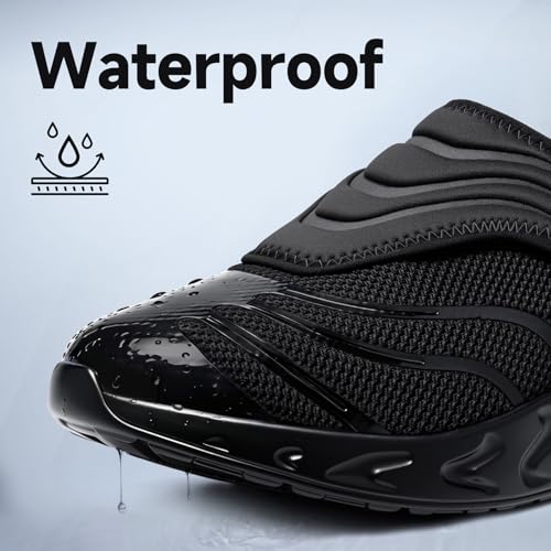 Image of Non Slip Diabetic Shoes for Men Wide Slip On Swollen Feet Walking Sneakers | Kitchen Chef Restaurant Food Service Work Shoes