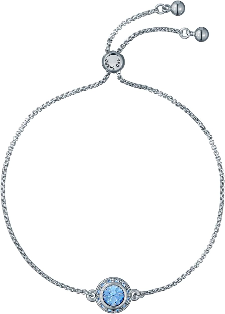 Soleta Solitaire Sparkle Crystal Adjustable Bracelet For Women