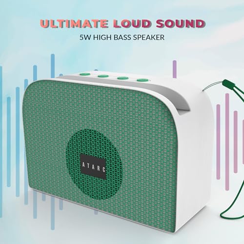 Image of AT-611 Ultimate | 05W Bluetooth Speaker | Hi-fi Stereo Sound Surround | Upto 08 Hours Playback with RGB Lights | Best for Mobile, Laptop /PC, Ipad, Media Players (Green)
