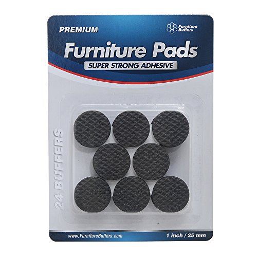Non Slip Furniture Pads Protect Hardwood & Tile Floors - Rubber Foam Pad Protector Grip Legs on Hard Surfaces - 24 Sticky Self Adhesive Floor Protectors - Stop Table & Chair Leg Scratches Now