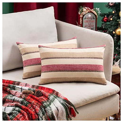 MIULEE 2er Set SAMT Kissenbezug Kissenhülle Dekorative Dekokissen Sofakissen Lendenkissen Wurfkissenbezug mit Verstecktem Reißverschluss Sofa Schlafzimmer 18 x 18 Inch 45 x 45 cm Weinrot 7 MIULEE Streifen Kissenbezüge Kissenhülle Leinenoptik Sofakissen Dekorative Kissenbezug Dekokissen Deko Couchkissen Bezug für Sofa Couch Schlafzimmer Wohnzimmer 2er Set 30x50 cm Rotwein