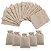50PCS Jute Sac à Cordon Sachets en Jute Sacs Cadeau avec Cordon, Pochettes Sachets en Lin Chanvre Pochon Tissu pour Dragees Lavande Calendrier de l'avent Cadeau, 9x12cm