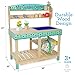Bloom & Grow Gardening Center Wooden Toy Indoor Playset- Kids Easter Gift- 22 Pc Garden Stand Set w Flowers, Seed Packet, Pots Shovel Rake Apron Watering Pot- Interactive Fun Pretend Playtime Activity