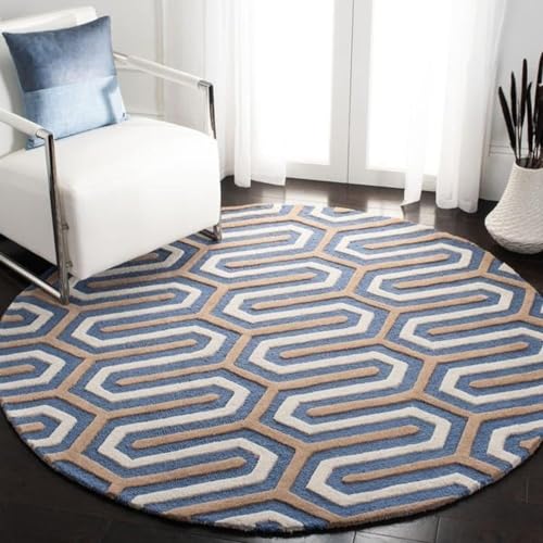 Image of Sifa Carpet Modern Round Area Rug - Hand-Tufted with 100% NZ Wool, Thick & Soft Circular Carpet for Living & Dining Room, Weight -60 Pund, Size-10x10 Feet (120x120 Inch Round)