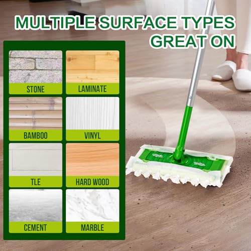 Heavy Duty Dry Sweeping Cloths for Swiffer Sweeper Mop, Microfiber Duster Mop Pads Refills for Cleaning Hardwood Floor Dust and Pet Hair, Disposable (30)