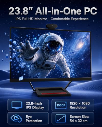 Image of All-in-One PC 23.8 inch IPS, Wireless Charging Base & Webcam