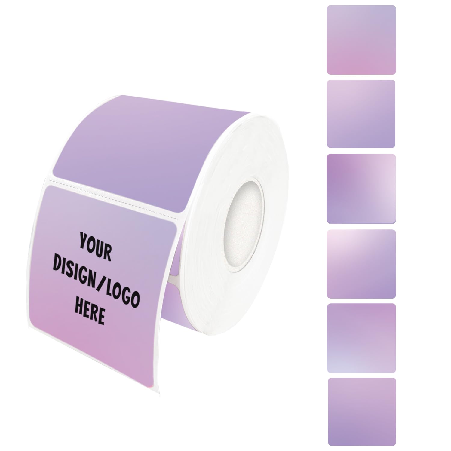 Yeachlaing 2"x2" Purple Square Thermal Label Stickers, Self-Adhesive Square Direct Thermal Labels,500 Sheets with Perforation Line in ROLL โ image 1