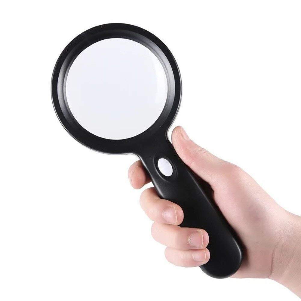 MRKU Loupe, à Main avec lumières LED pour Les Personnes âgées pour Lire Loupe de Lecture Cadeau Haut de Gamme 10X Lupe