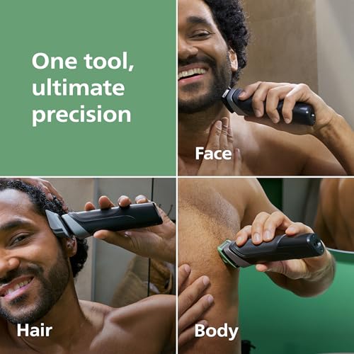 Image of Philips Norelco All-in-One 5000 19-in-1 Trimmer, Face, Hair & Body, Black | Beard Styler, Nose, Detail & Body Trimmer, Hair Clipper, Steel Blades, 17 lengths, 3-Hr Runtime, Showerproof, MG5965 /49