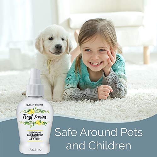 Smells Begone Essential Oil Air Freshener Bathroom Spray - Eliminates Bathroom & Toilet Odors - Made With Essential Oils - Fresh Lemon Scent - 4 Ounces #TOP3