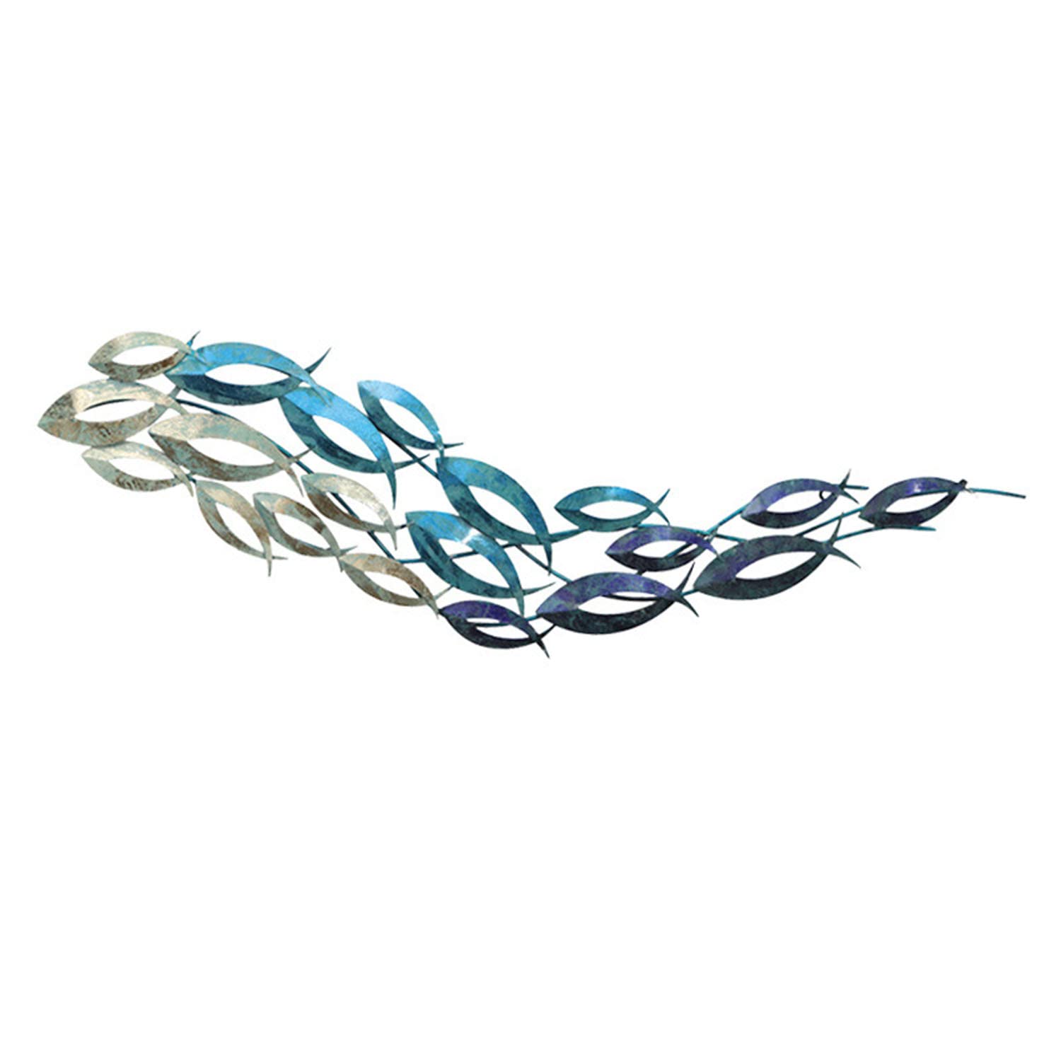 LMYSXAOZ Metal Fish Wall Decor, Hanging Sculpture, Mediterranean Style, Nautical Theme, Iron Material, 150x38cm, Living Room, Bedroom, Bathroom, Dining Room